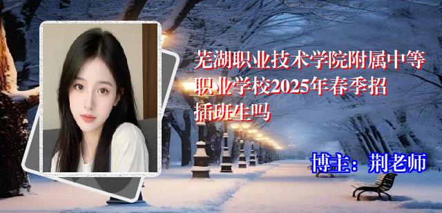芜湖职业技术学院附属中等职业学校2025年春季招插班生吗