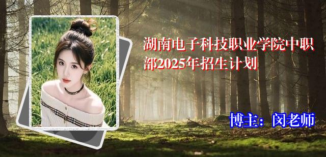 湖南电子科技职业学院中职部2025年招生计划