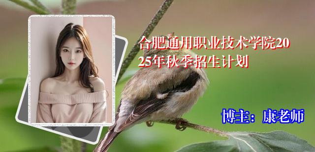 合肥通用职业技术学院2025年秋季招生计划